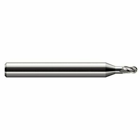 HARVEY TOOL 1/8 in. Cutter dia. x 0.1870 in. 3/16  x 3/8 in. Reach Carbide Ball End Mill, 4 Flutes 751908